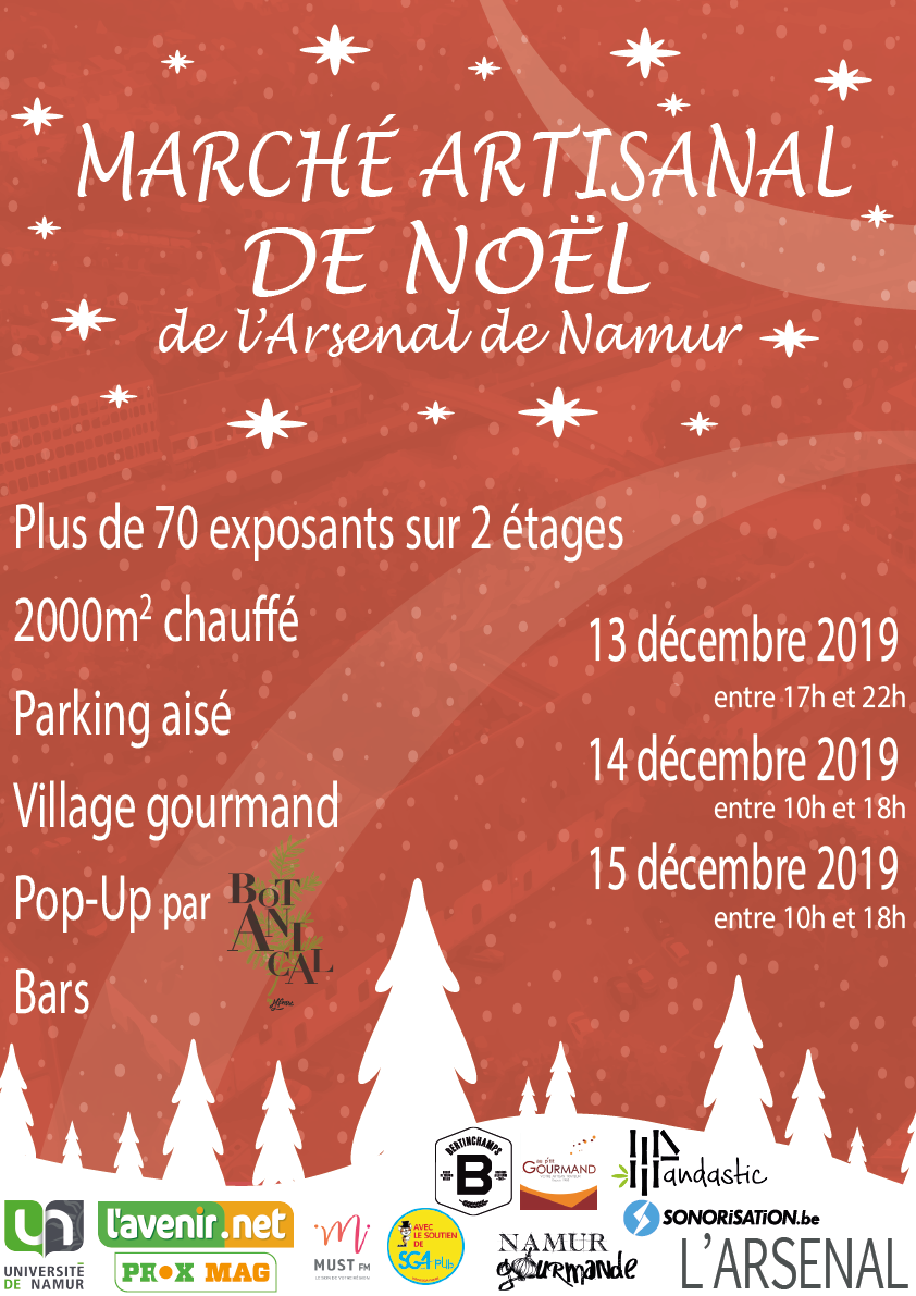 Marché artisanal de Noël de l’Arsenal de Namur